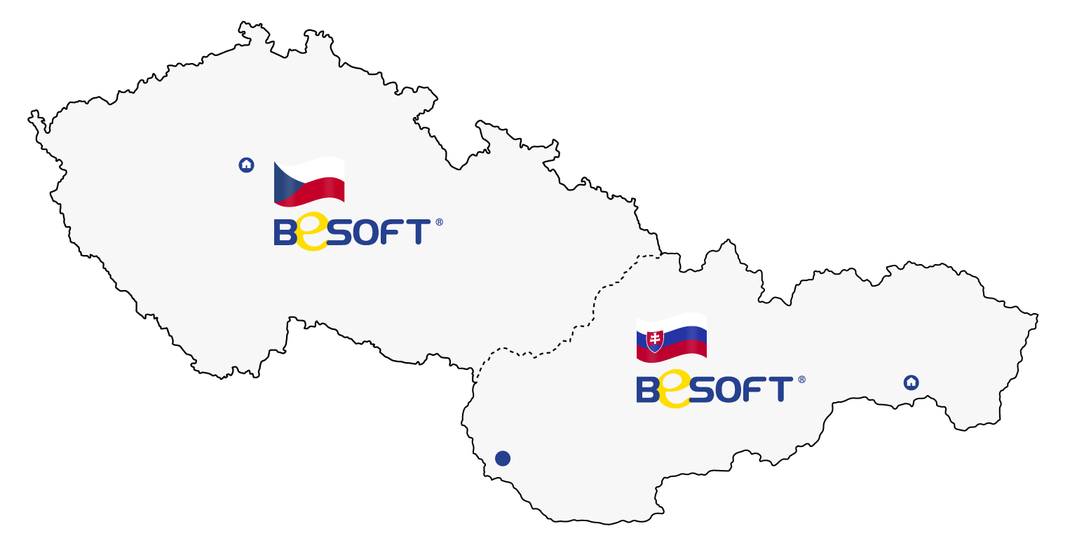 mapa slovensko, česko